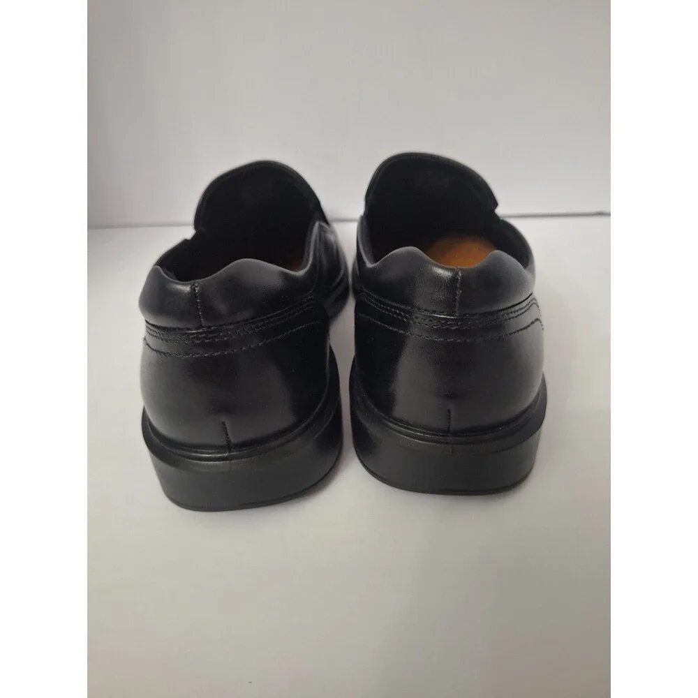Ecco Helsinki 2 Apron Toe Slip-on Black Leather Loafers Mens Size 8/8.5 EU 42